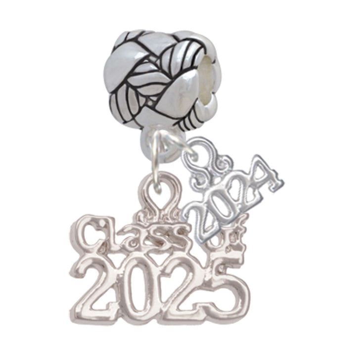 Delight Jewelry Silvertone Class of Woven Rope Charm Bead Dangle with Year 2024 Image 6