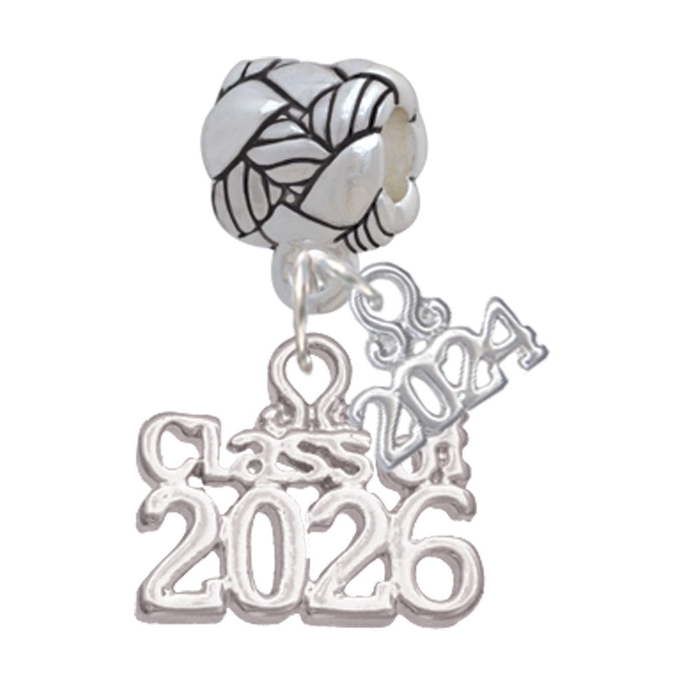 Delight Jewelry Silvertone Class of Woven Rope Charm Bead Dangle with Year 2024 Image 7