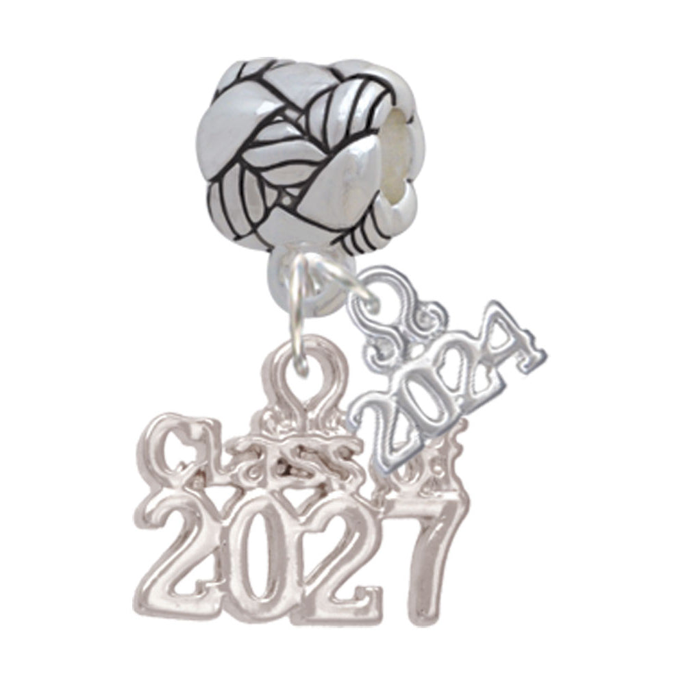 Delight Jewelry Silvertone Class of Woven Rope Charm Bead Dangle with Year 2024 Image 8