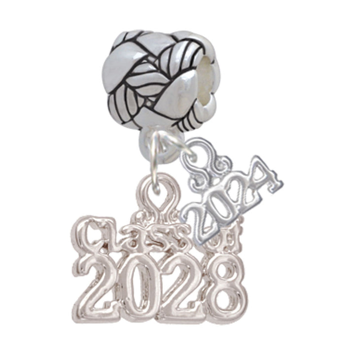Delight Jewelry Silvertone Class of Woven Rope Charm Bead Dangle with Year 2024 Image 9