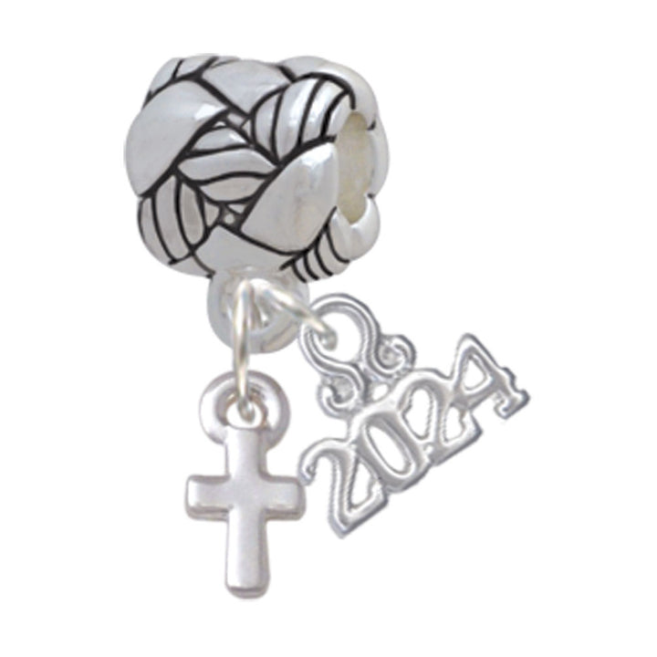 Delight Jewelry Super Mini Simple Cross Woven Rope Charm Bead Dangle with Year 2024 Image 1