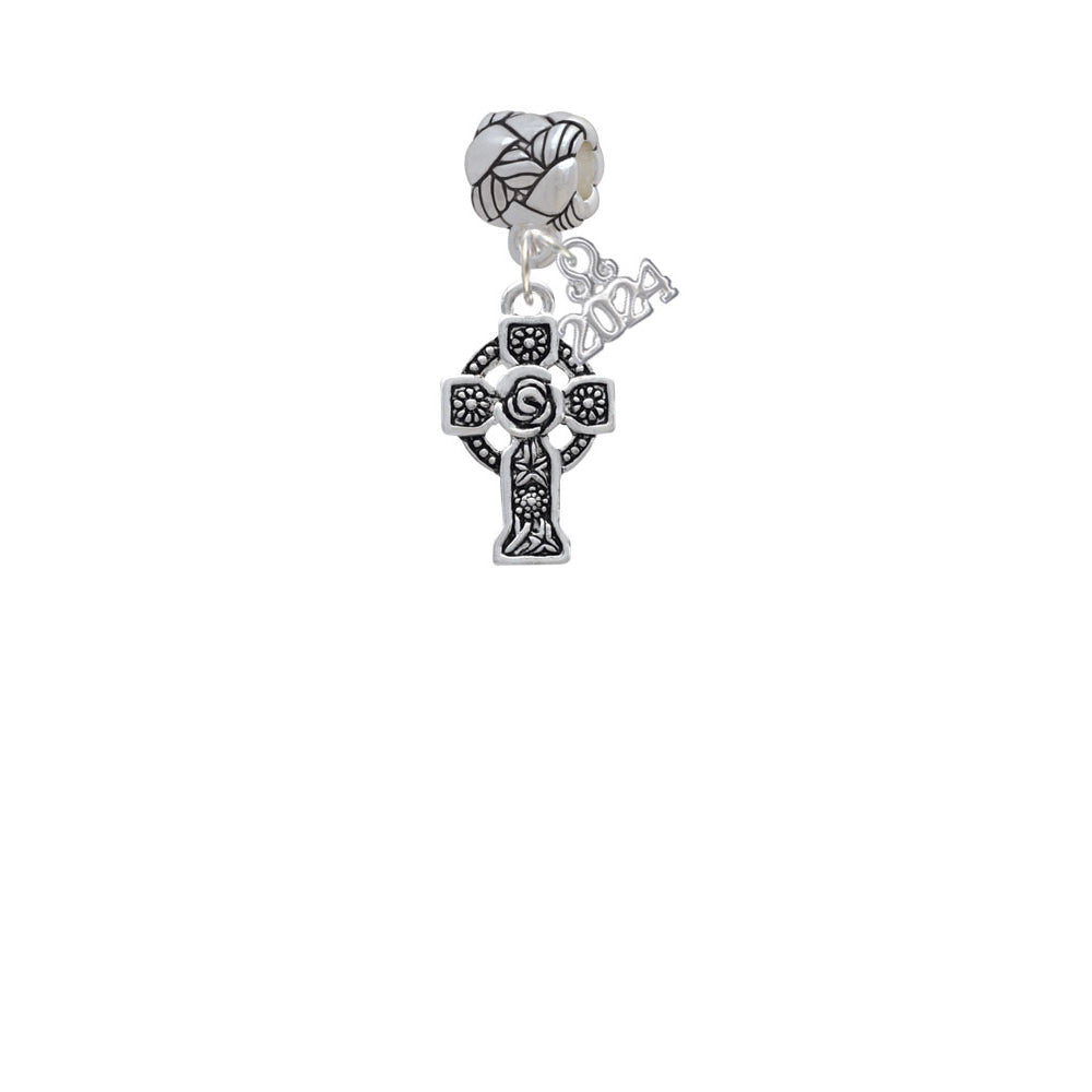 Delight Jewelry Plated Large Celtic Cross Woven Rope Charm Bead Dangle with Year 2024 Image 2