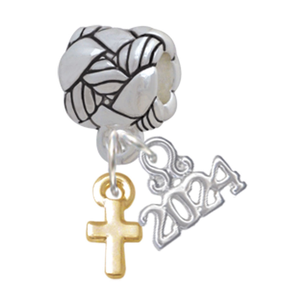 Delight Jewelry Super Mini Simple Cross Woven Rope Charm Bead Dangle with Year 2024 Image 4