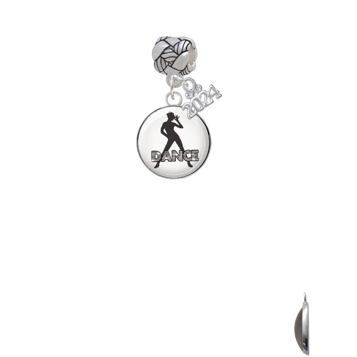 Delight Jewelry Silvertone Domed Dance Woven Rope Charm Bead Dangle with Year 2024 Image 2