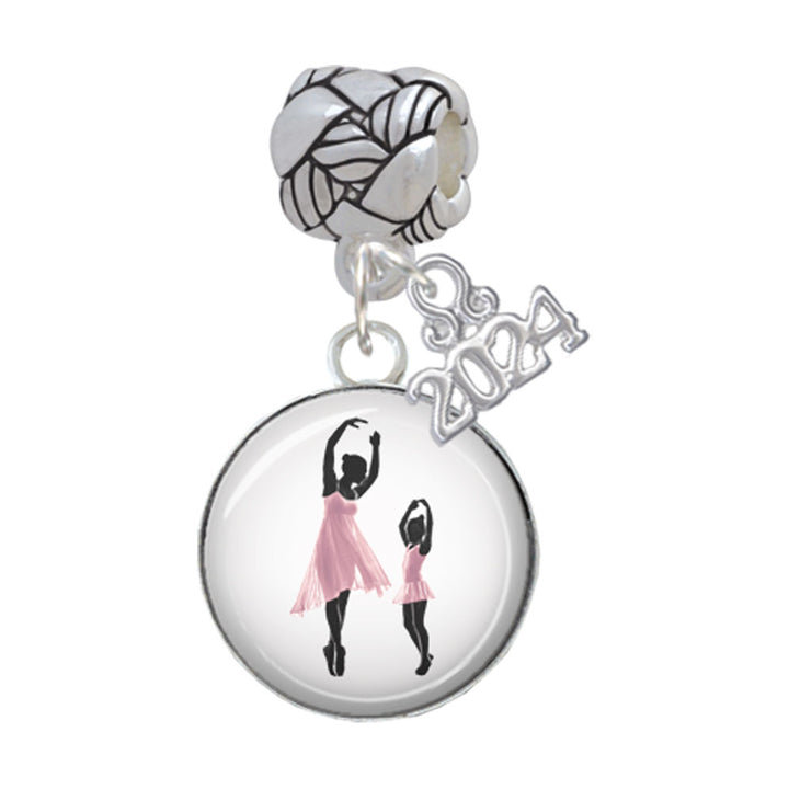 Delight Jewelry Silvertone Domed Dance Woven Rope Charm Bead Dangle with Year 2024 Image 6