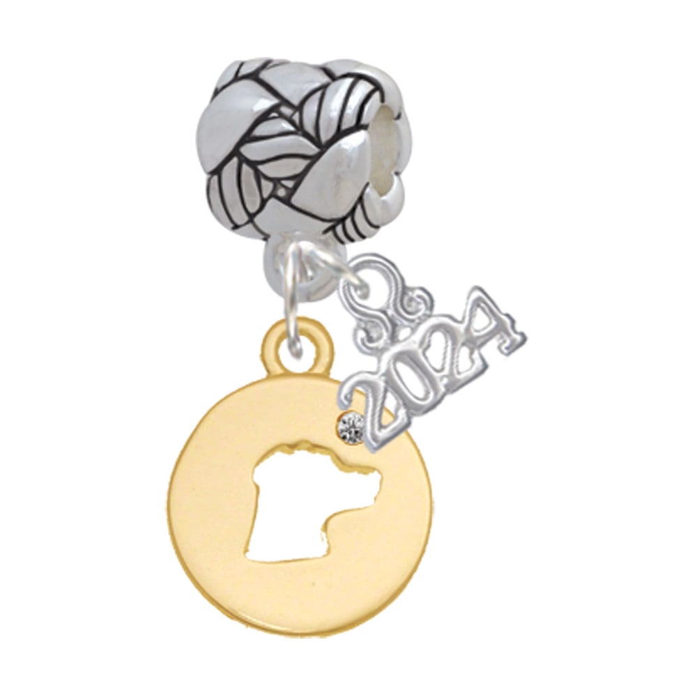 Delight Jewelry Plated Dog Head Silhouette Woven Rope Charm Bead Dangle with Year 2024 Image 1