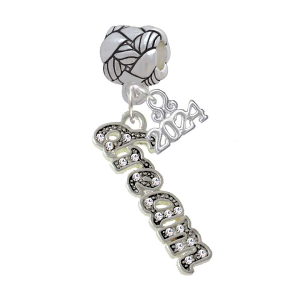 Delight Jewelry Crystal Script Dream Woven Rope Charm Bead Dangle with Year 2024 Image 4