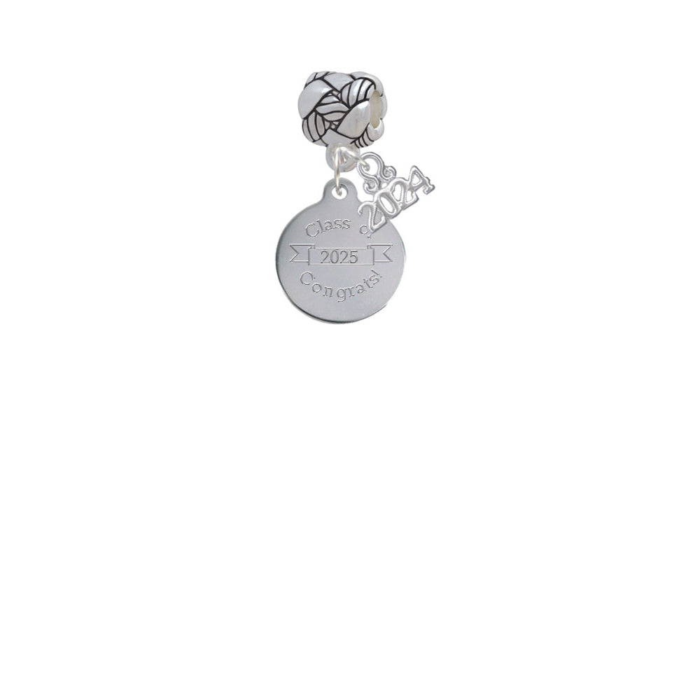 Delight Jewelry Stainless Steel Disc Class of Woven Rope Charm Bead Dangle with Year 2024 Image 2