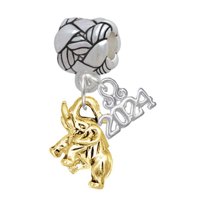 Delight Jewelry Mini 3-D Elephant Woven Rope Charm Bead Dangle with Year 2024 Image 4