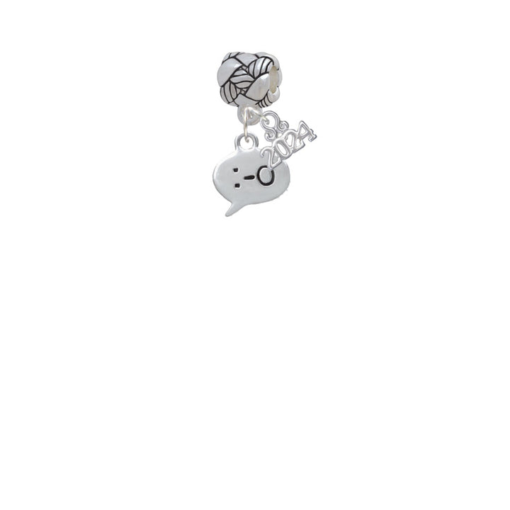 Delight Jewelry Silvertone Emoticon - Woven Rope Charm Bead Dangle with Year 2024 Image 2