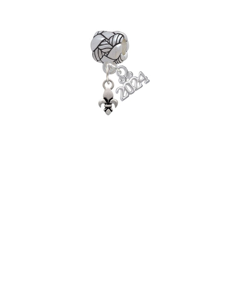 Delight Jewelry Plated Mini Fleur de Lis Woven Rope Charm Bead Dangle with Year 2024 Image 2