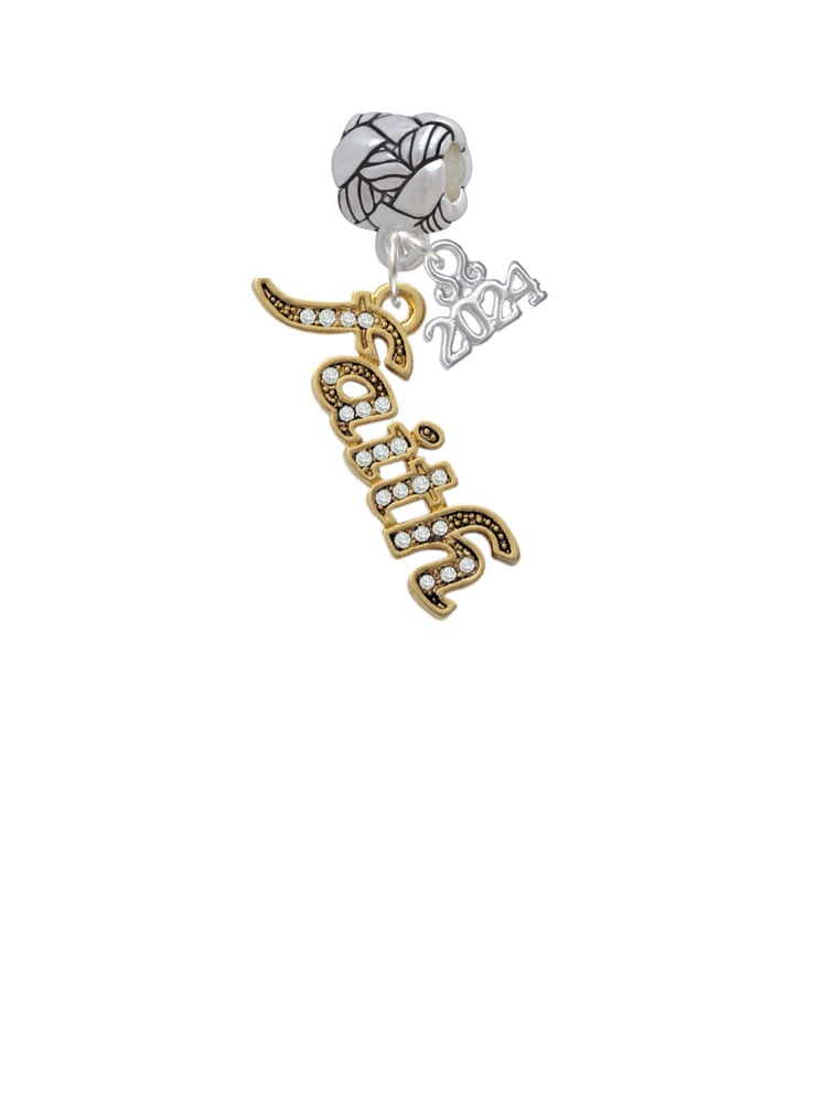 Delight Jewelry Crystal Script Faith Woven Rope Charm Bead Dangle with Year 2024 Image 2