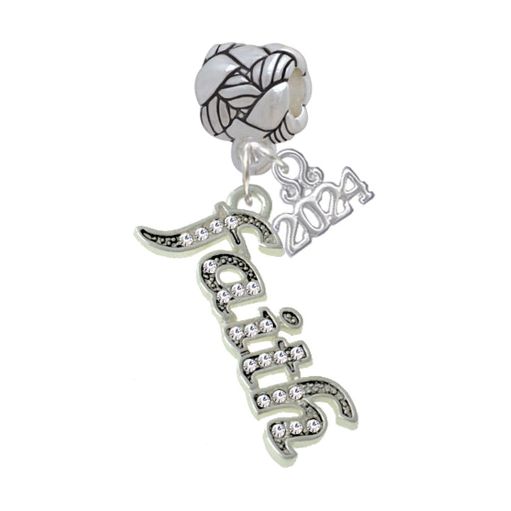 Delight Jewelry Crystal Script Faith Woven Rope Charm Bead Dangle with Year 2024 Image 4
