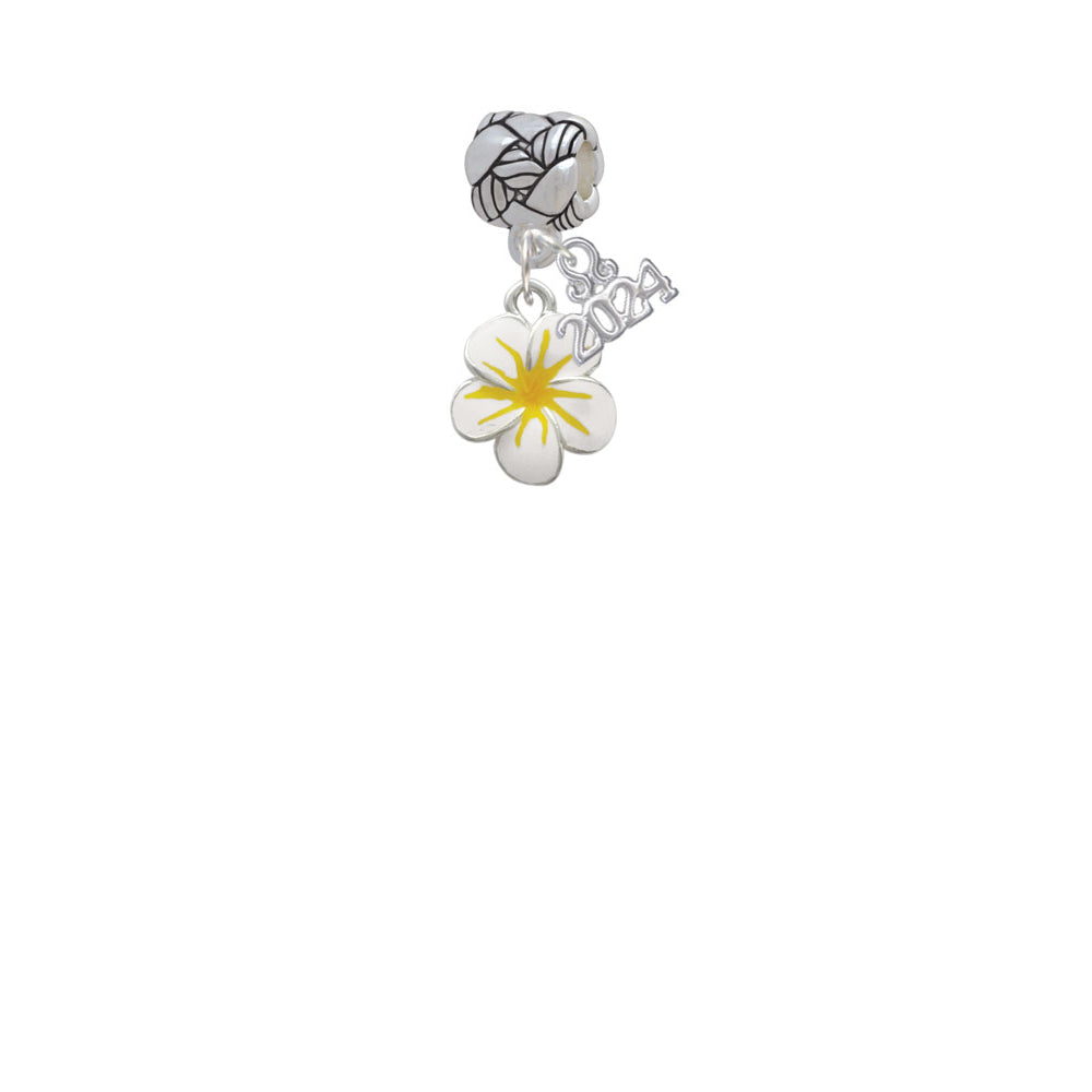 Delight Jewelry Silvertone Enamel Flower Woven Rope Charm Bead Dangle with Year 2024 Image 2