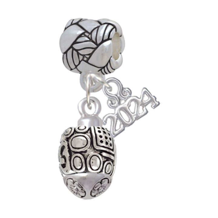 Delight Jewelry Plated Fancy Geometric Pattern Spinner Woven Rope Charm Bead Dangle with Year 2024 Image 1