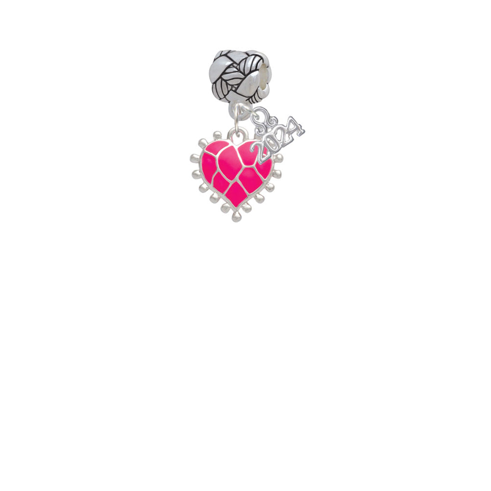 Delight Jewelry Plated Enamel Giraffe Print Heart Woven Rope Charm Bead Dangle with Year 2024 Image 2