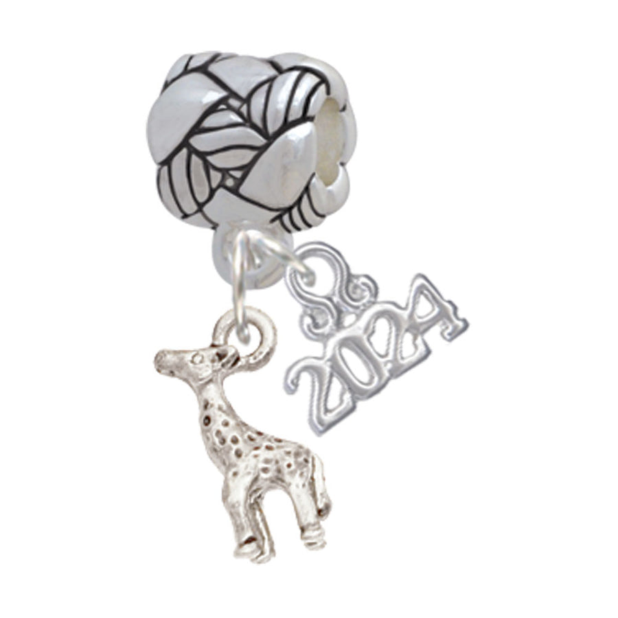 Delight Jewelry Mini Giraffe Woven Rope Charm Bead Dangle with Year 2024 Image 1