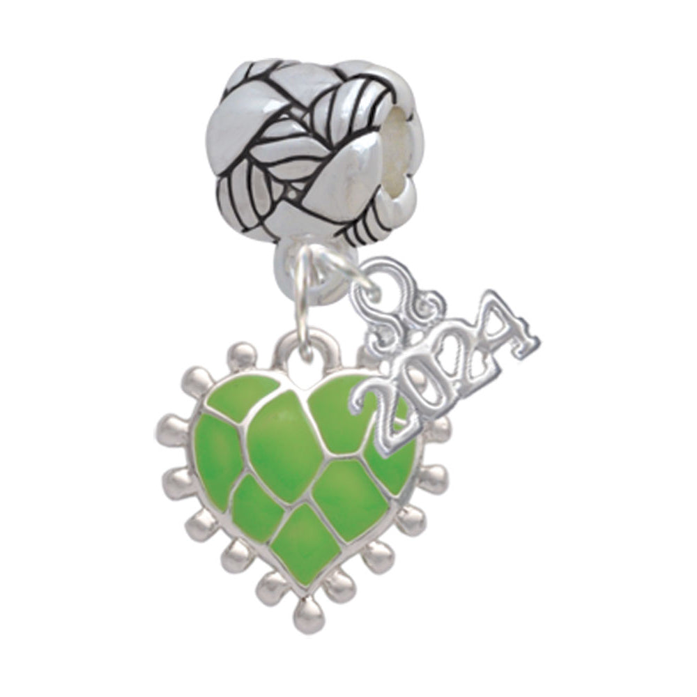 Delight Jewelry Plated Enamel Giraffe Print Heart Woven Rope Charm Bead Dangle with Year 2024 Image 1