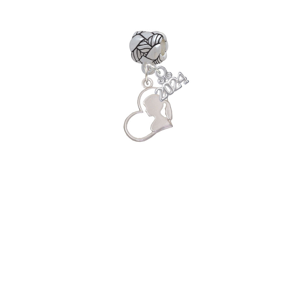 Delight Jewelry Girl Silhouette in Heart Woven Rope Charm Bead Dangle with Year 2024 Image 2