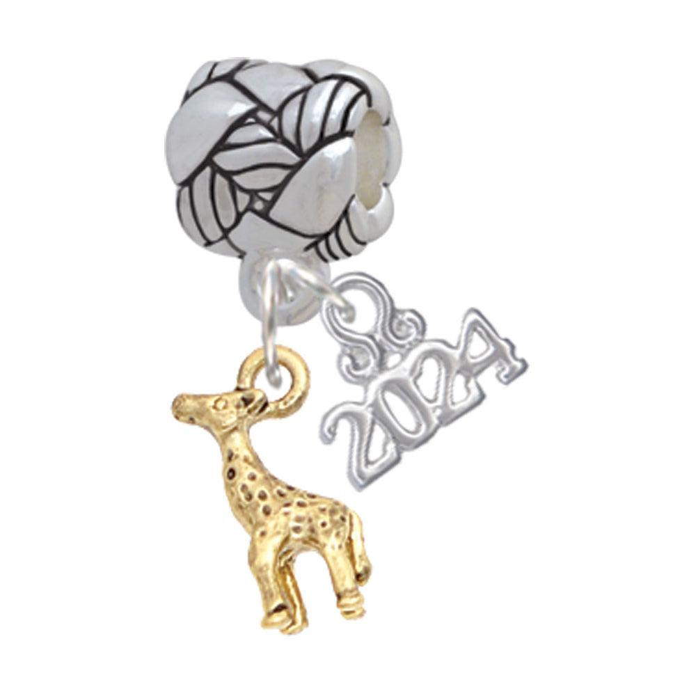 Delight Jewelry Mini Giraffe Woven Rope Charm Bead Dangle with Year 2024 Image 4