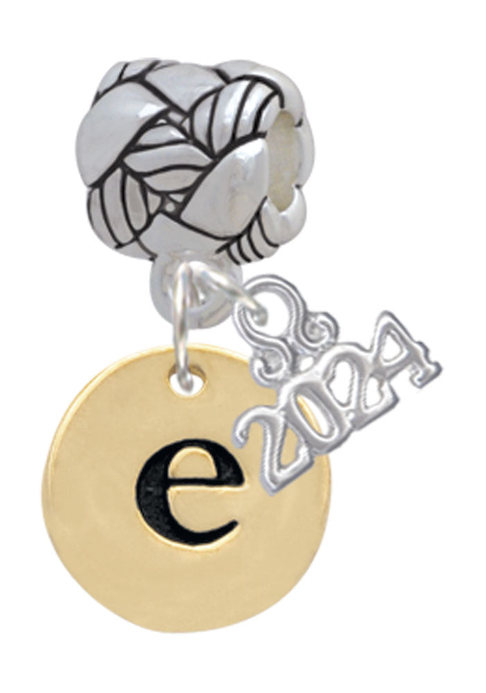 Delight Jewelry Goldtone Disc 1/2 Initial - Woven Rope Charm Bead Dangle with Year 2024 Image 4