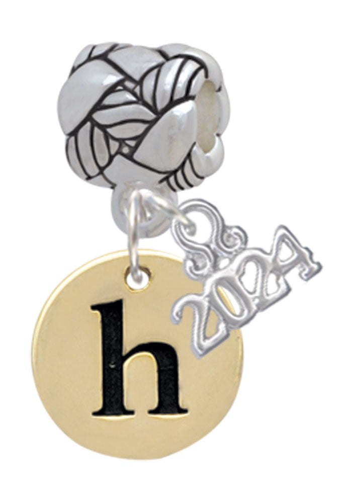 Delight Jewelry Goldtone Disc 1/2 Initial - Woven Rope Charm Bead Dangle with Year 2024 Image 8