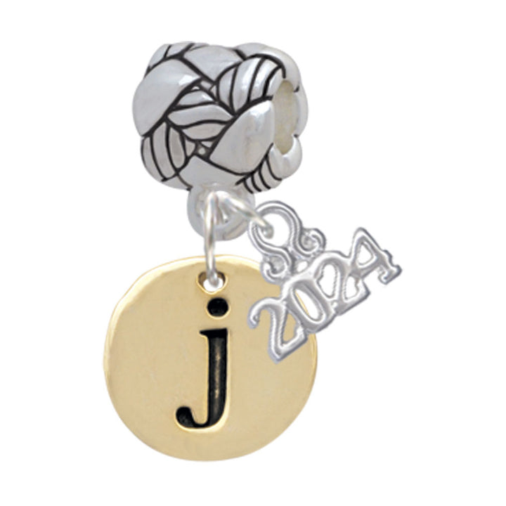 Delight Jewelry Goldtone Disc 1/2 Initial - Woven Rope Charm Bead Dangle with Year 2024 Image 10