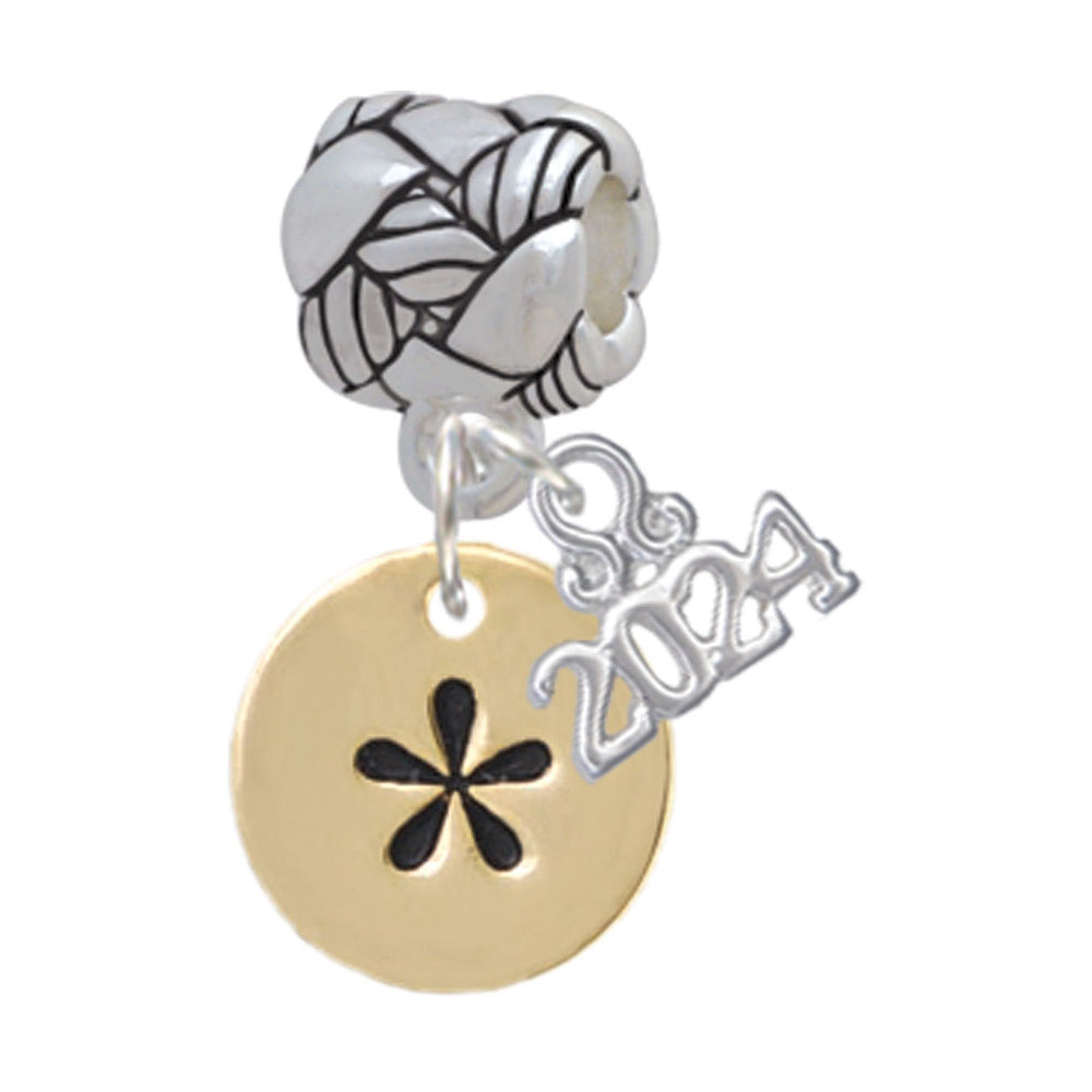 Delight Jewelry Goldtone Disc 1/2 - Symbol - Woven Rope Charm Bead Dangle with Year 2024 Image 7