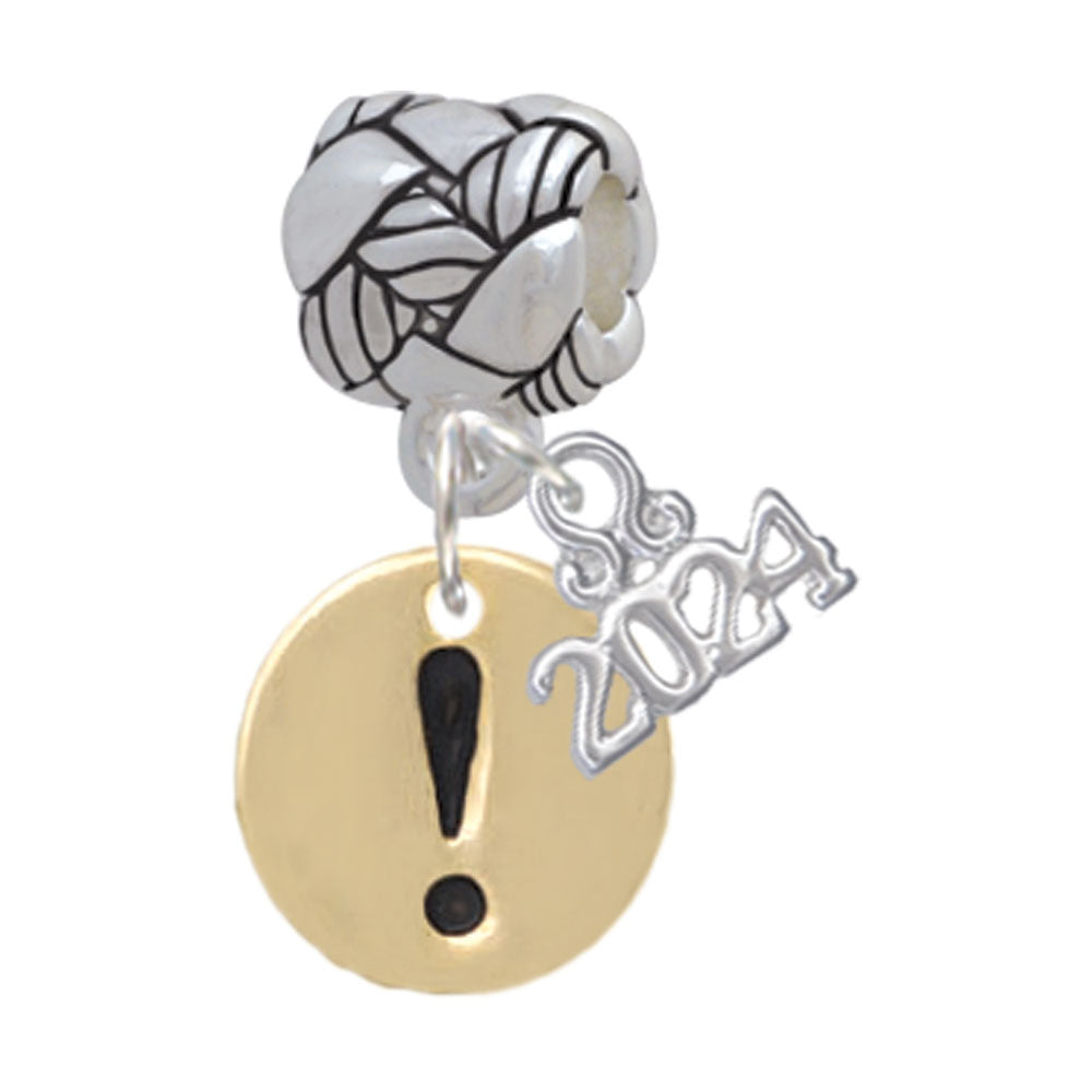 Delight Jewelry Goldtone Disc 1/2 - Symbol - Woven Rope Charm Bead Dangle with Year 2024 Image 8