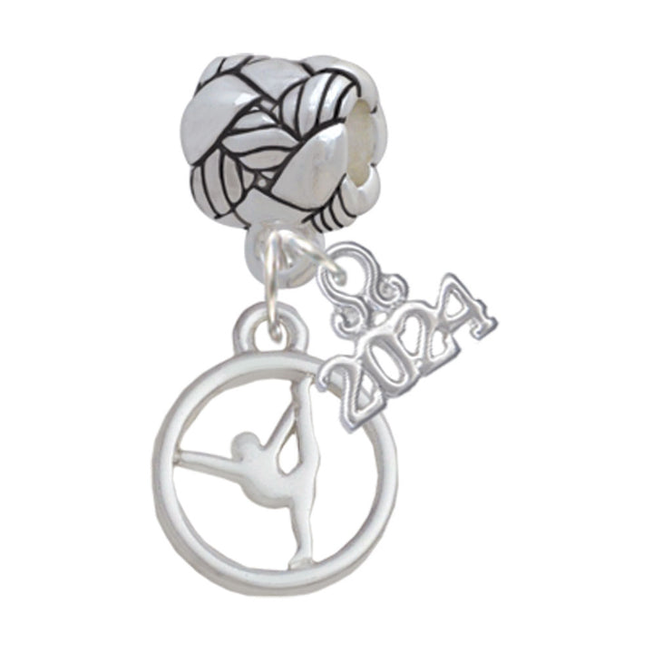Delight Jewelry Gymnast Silhouette Disc - Woven Rope Charm Bead Dangle with Year 2024 Image 4