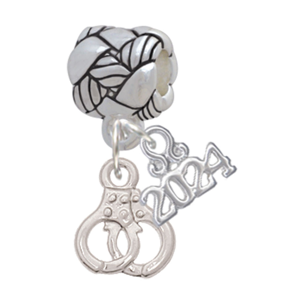 Delight Jewelry Plated Mini Handcuffs Woven Rope Charm Bead Dangle with Year 2024 Image 1