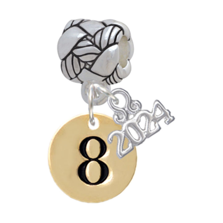 Delight Jewelry Goldtone Disc 1/2 Number - Woven Rope Charm Bead Dangle with Year 2024 Image 9