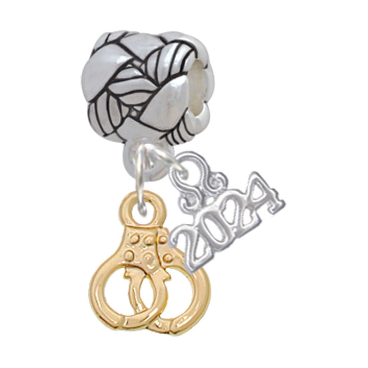 Delight Jewelry Plated Mini Handcuffs Woven Rope Charm Bead Dangle with Year 2024 Image 4