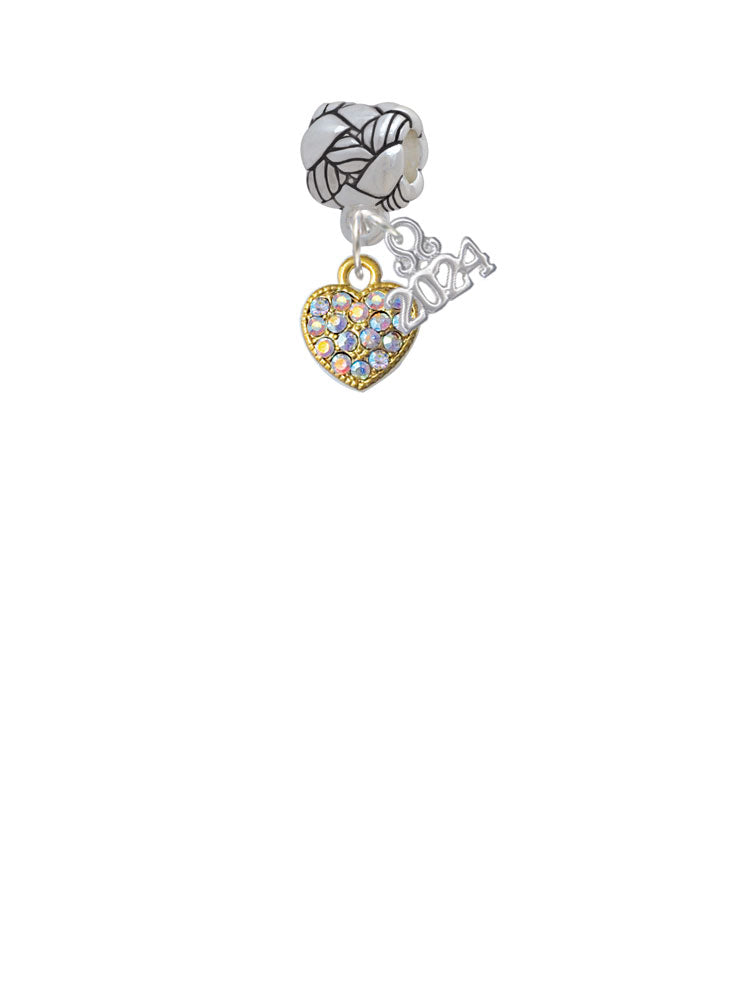 Delight Jewelry Clear AB Crystal Heart Woven Rope Charm Bead Dangle with Year 2024 Image 2