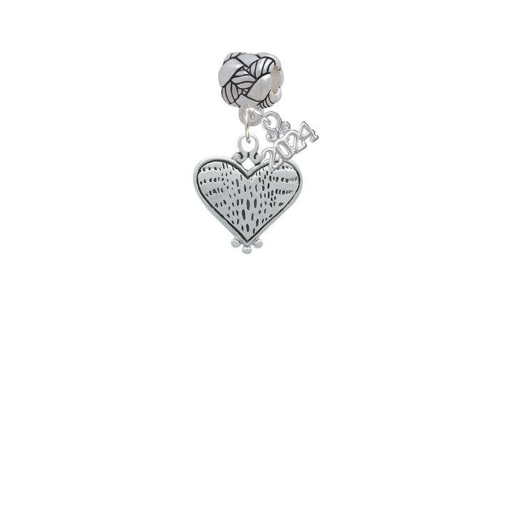 Delight Jewelry Plated Alligator Print Heart Woven Rope Charm Bead Dangle with Year 2024 Image 2