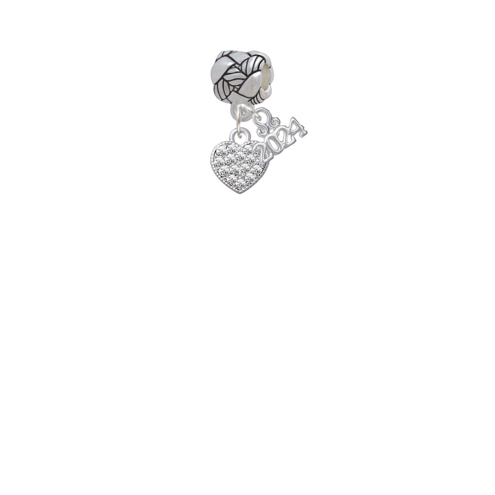 Delight Jewelry Clear Crystal Heart Woven Rope Charm Bead Dangle with Year 2024 Image 2