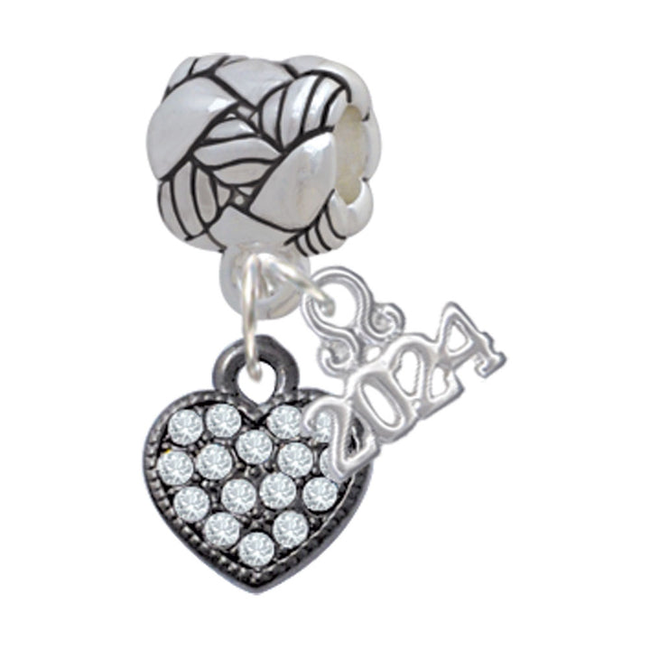 Delight Jewelry Clear Crystal Heart Woven Rope Charm Bead Dangle with Year 2024 Image 4