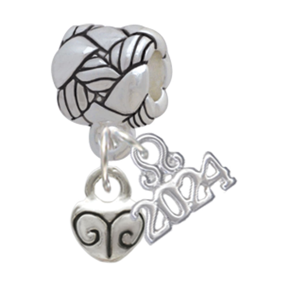Delight Jewelry Plated Mini Scroll Heart Woven Rope Charm Bead Dangle with Year 2024 Image 1
