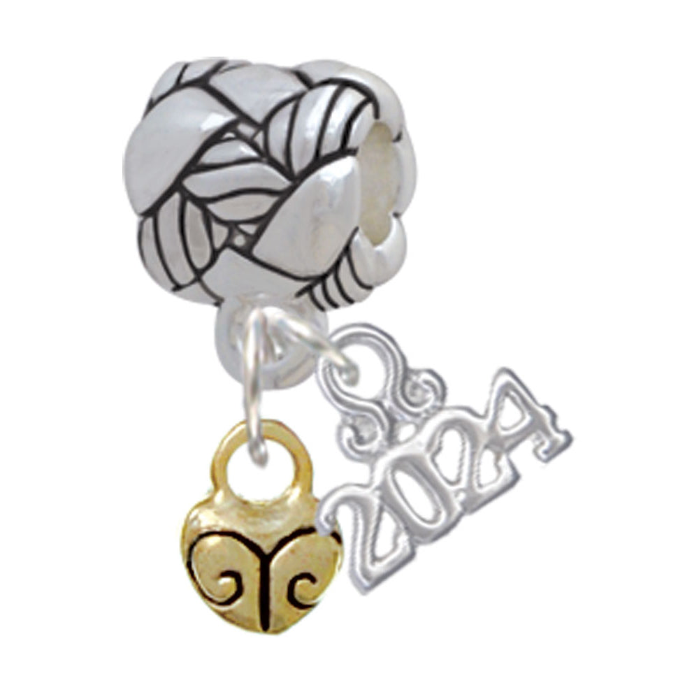 Delight Jewelry Plated Mini Scroll Heart Woven Rope Charm Bead Dangle with Year 2024 Image 4