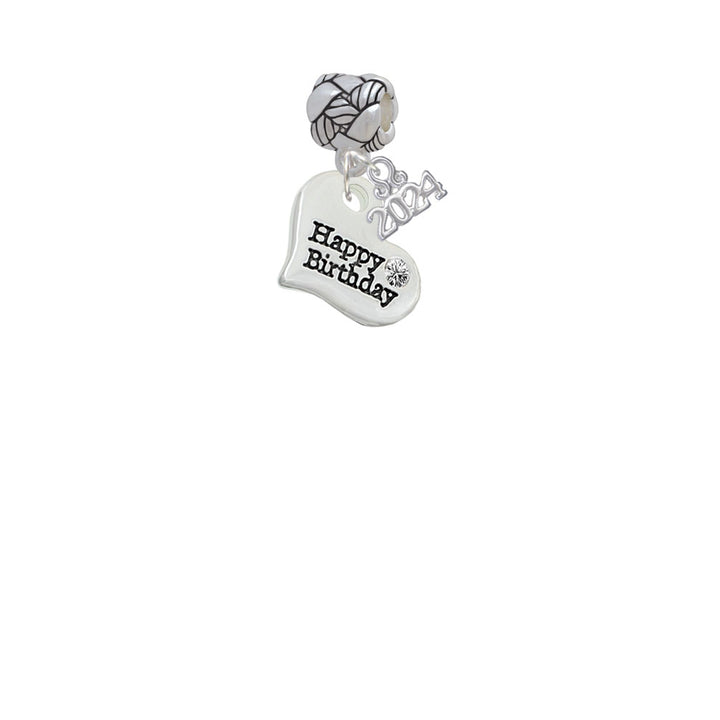 Delight Jewelry Silvertone Large Message Heart Woven Rope Charm Bead Dangle with Year 2024 Image 2