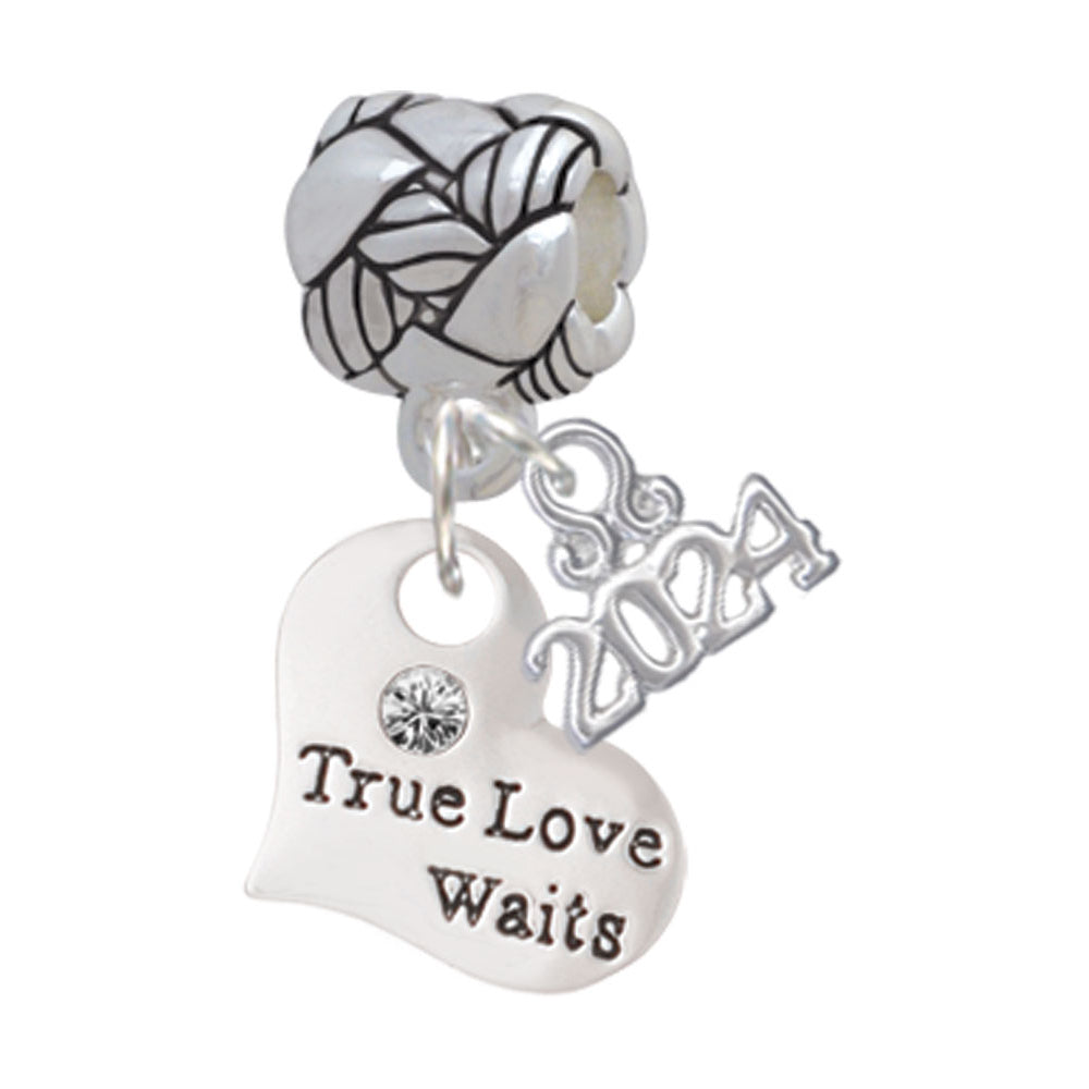 Delight Jewelry Silvertone Small Message Heart Woven Rope Charm Bead Dangle with Year 2024 Image 7