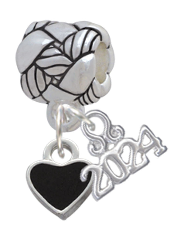 Delight Jewelry Silvertone Mini 2-D Enamel Heart Woven Rope Charm Bead Dangle with Year 2024 Image 10