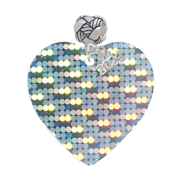 Delight Jewelry Acrylic Hologram Heart Woven Rope Charm Bead Dangle with Year 2024 Image 4