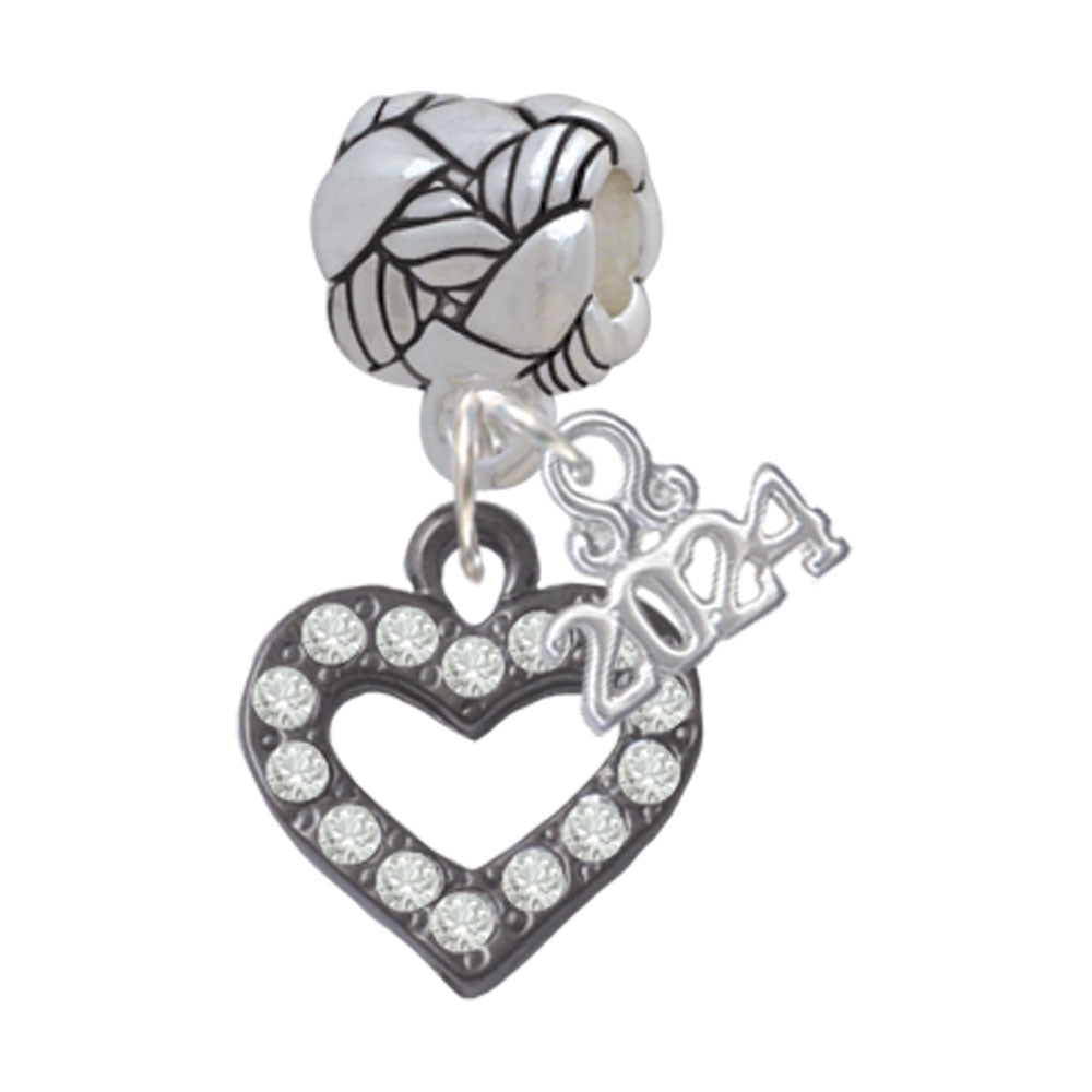 Delight Jewelry Plated Crystal Open Heart Woven Rope Charm Bead Dangle with Year 2024 Image 6