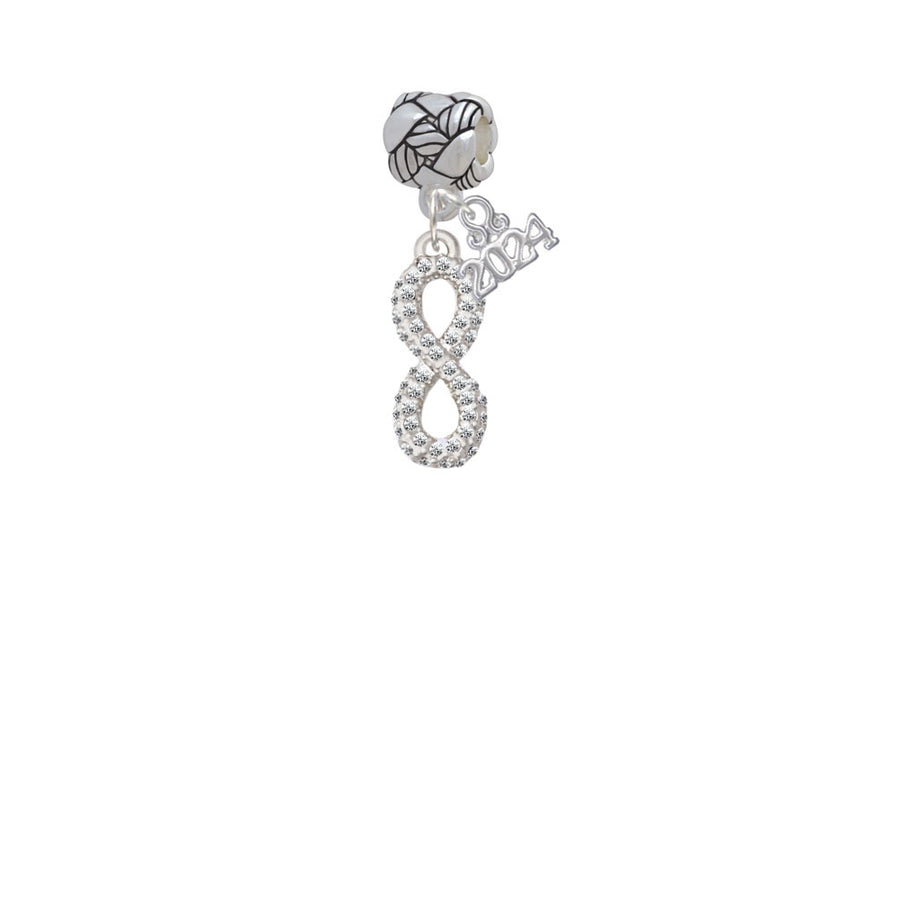 Delight Jewelry Crystal Infinity Sign Woven Rope Charm Bead Dangle with Year 2024 Image 1