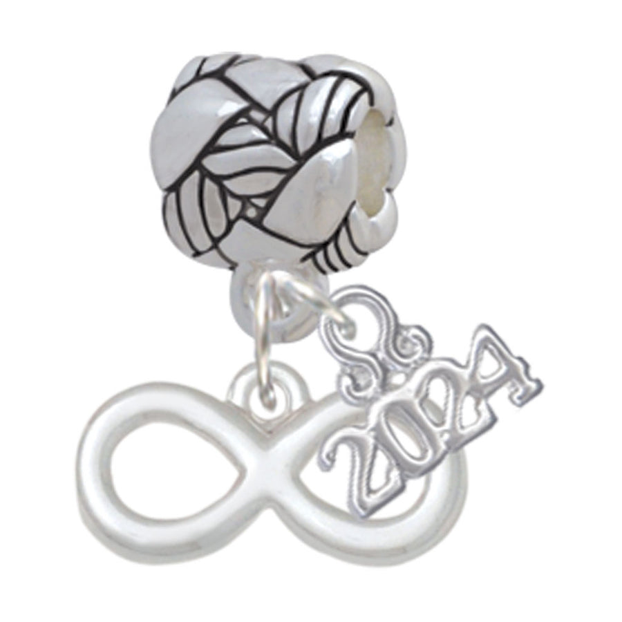 Delight Jewelry Plated Medium Infinity Sign Woven Rope Charm Bead Dangle with Year 2024 Image 1