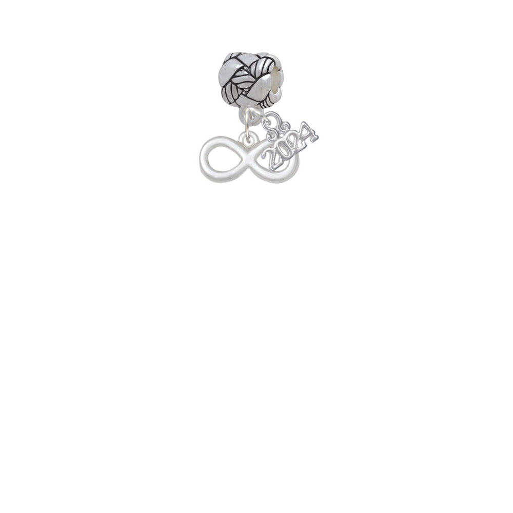 Delight Jewelry Plated Medium Infinity Sign Woven Rope Charm Bead Dangle with Year 2024 Image 2
