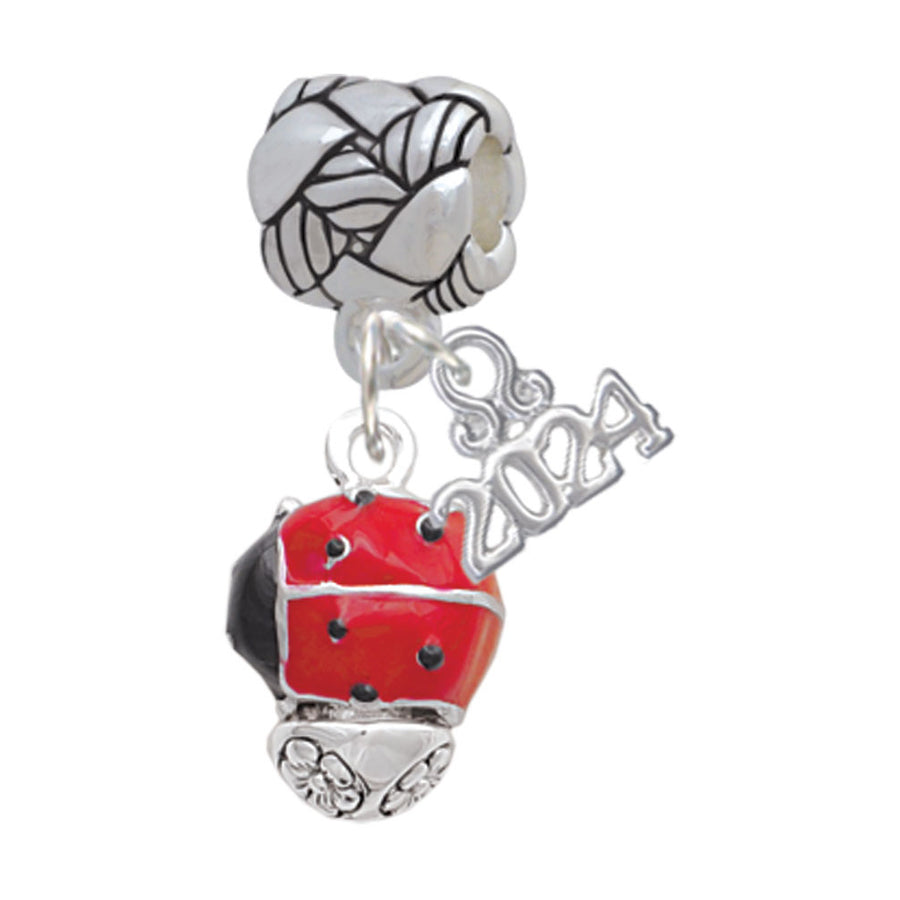 Delight Jewelry Enamel Ladybug Spinner Woven Rope Charm Bead Dangle with Year 2024 Image 1
