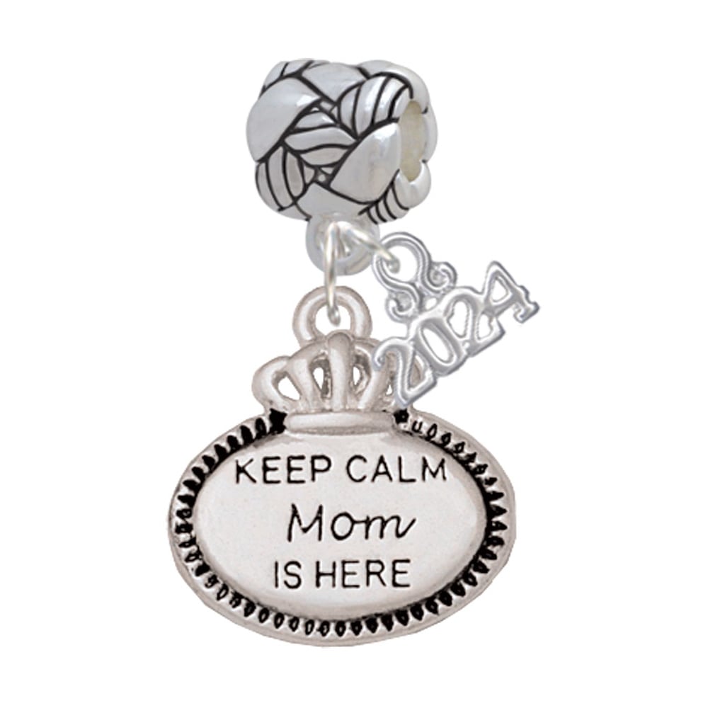 Delight Jewelry Keep Calm Family Woven Rope Charm Bead Dangle with Year 2024 Image 1