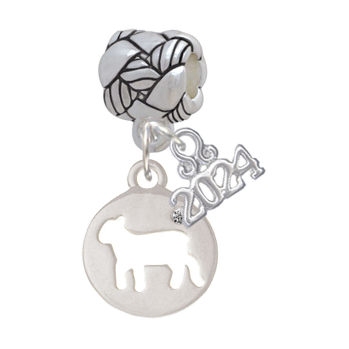 Delight Jewelry Plated Lamb Silhouette Woven Rope Charm Bead Dangle with Year 2024 Image 1